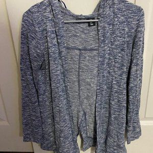 Long Sleeve Blue Marled Cardigan